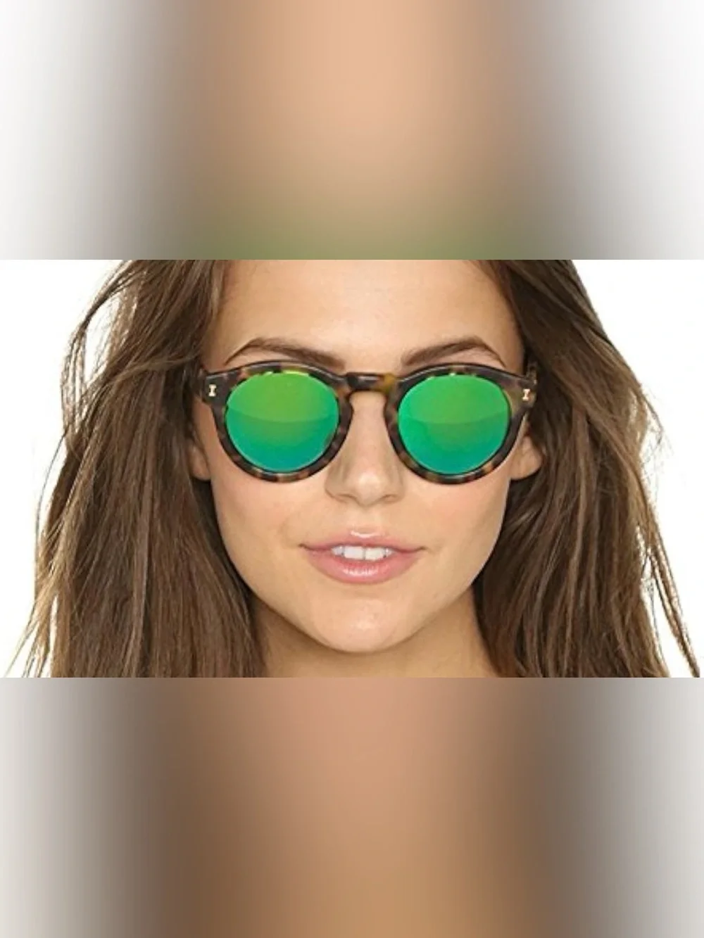 Illesteva Tortoiseshell Sunglasses w/Green Mirrored Lenses w/leather case